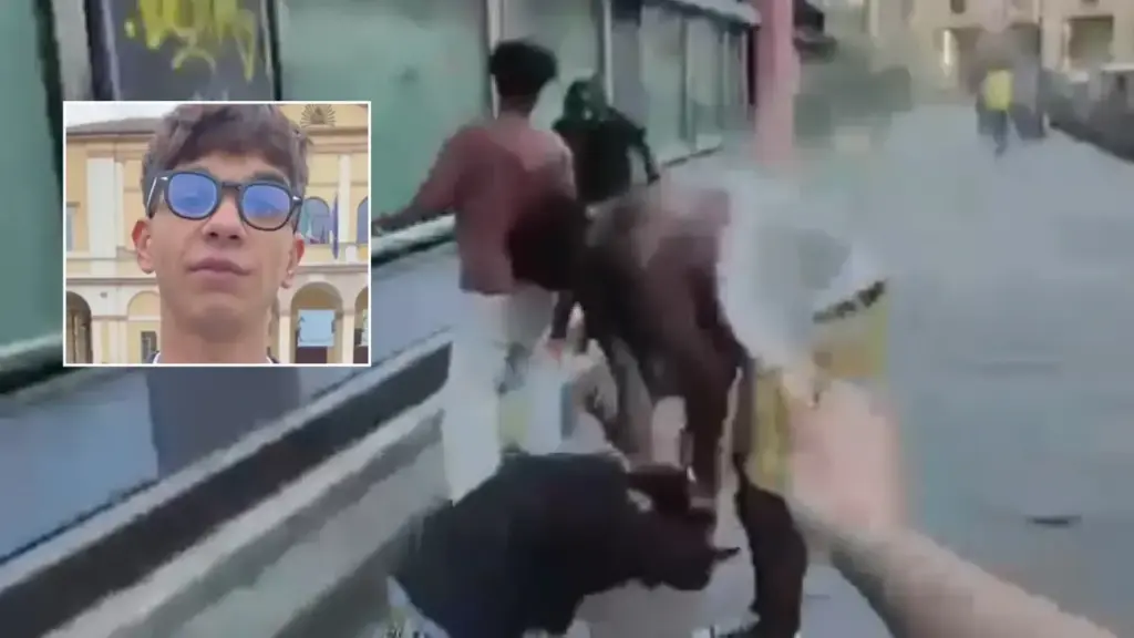Un momento nell'aggressione e nel riquadro Ferenc Venturelli