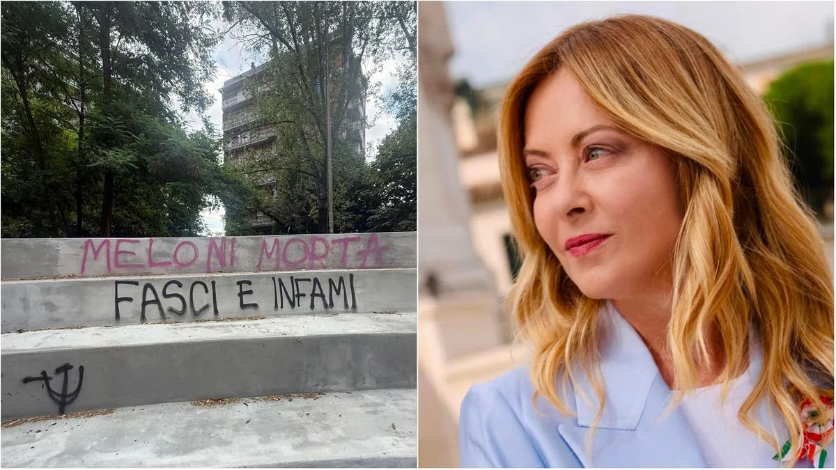 "Meloni dead, infamous fascists": writings against the premier in a park in Modena. Bipartisan condemnation