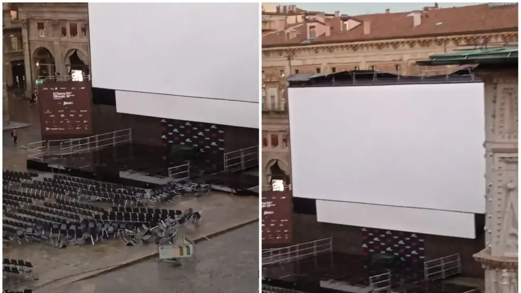 Bad weather in Bologna: gusts of wind, blackouts, and flooding. A tree falls on a building, damage also to the