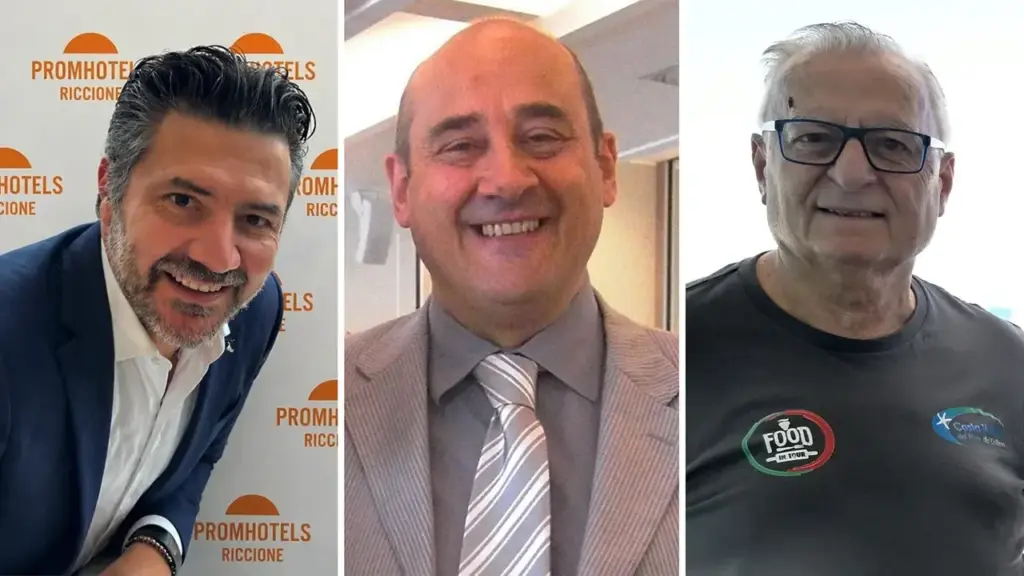 The president of Family Hotels Andrea Ciavatta, Silvano Turci of Hotel Corallo and Bruno Bernabei of Costa Hotels