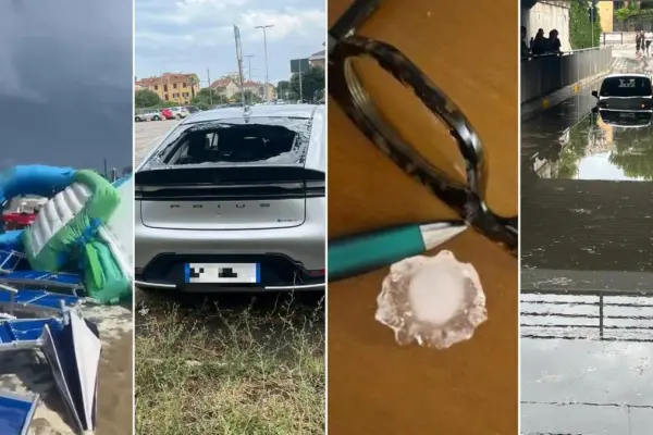 Waterspout on the beach and hail like walnuts: the violent onslaught of bad weather strikes the Marche