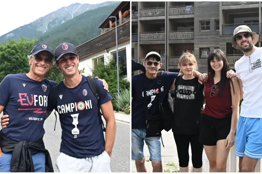 Some of the fans who arrived in Valles to welcome Domenico Tedesco's rossoblù