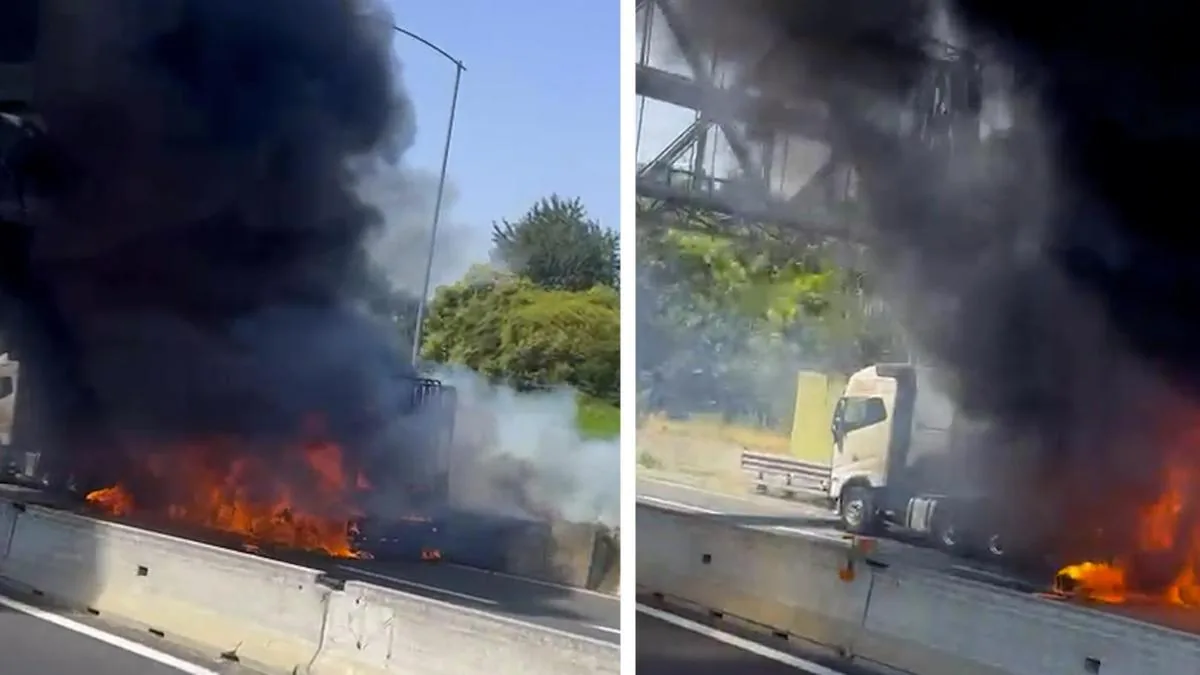 Fear on the ring road in Bologna, truck catches fire on the road and is engulfed in flames: traffic at a standstill