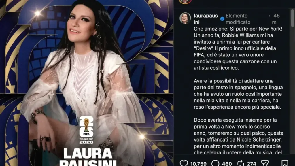 Il post su Instagram di Laura Pausini: orgogliosa di cantare per voi
