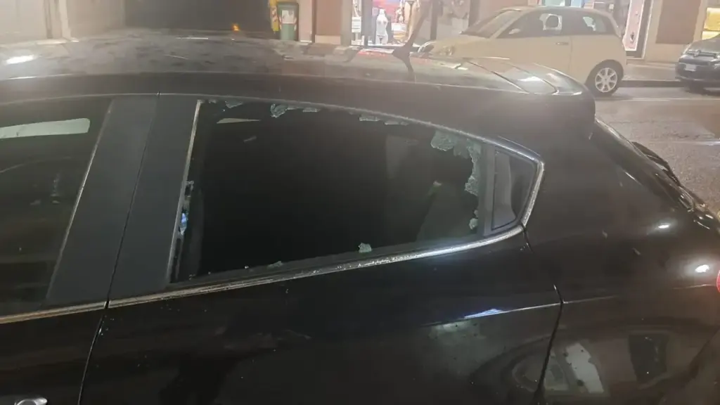 A car damaged by hail