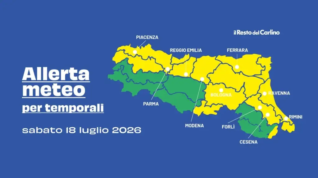 Yellow weather alert (ordinary criticality) for thunderstorms issued by Arpae in agreement with Civil Protection