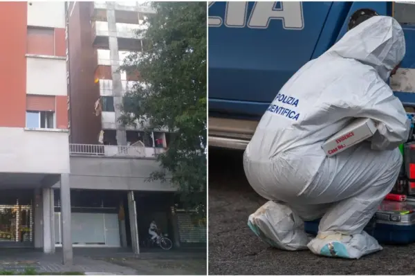 Found dead in a garage, the alarm raised by two residents. Forensics on site