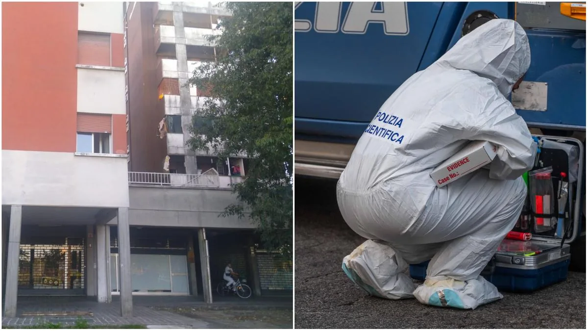 Found dead in a garage, the alarm raised by two residents. Forensics on site