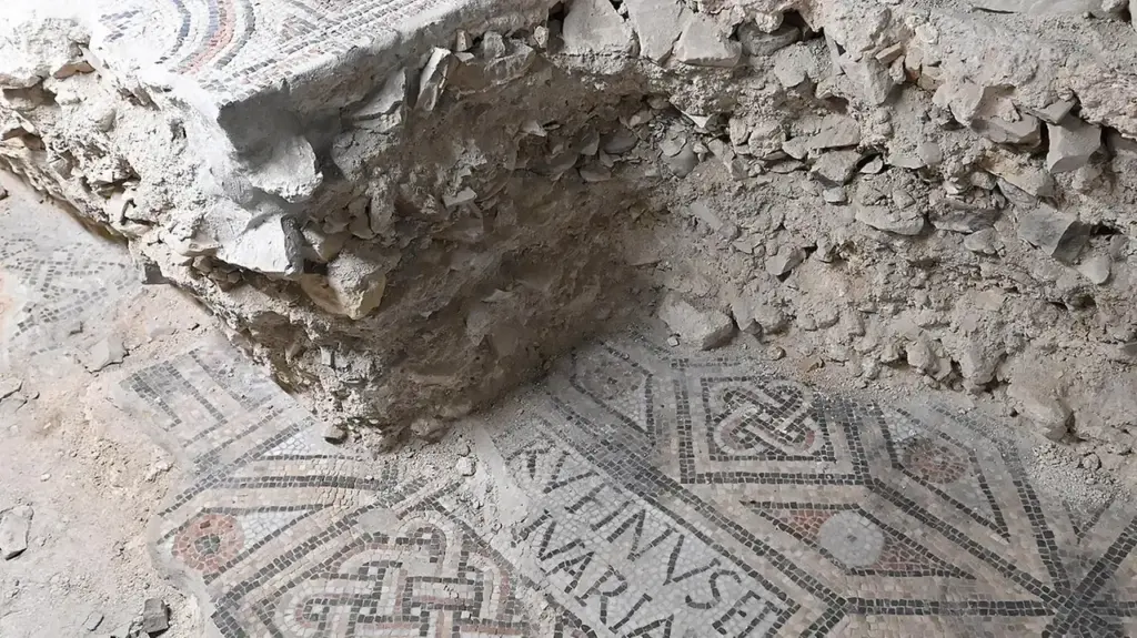 A detail of the mosaics