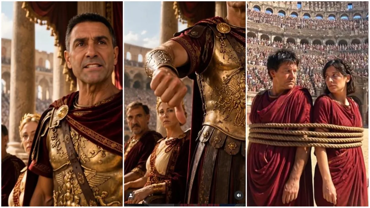 Vannacci emperor-executioner, the video with AI outrages the opposition. Schlein and Conte sentenced to death.