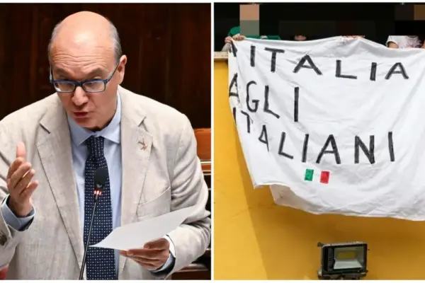 Case of the banner at Monti High School in Cesena, Valditara: “Writing Italy for Italians is understandable”