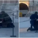 Tension in front of San Petronio: drunk man tries to enter the basilica with a bottle of beer. Stopped by the