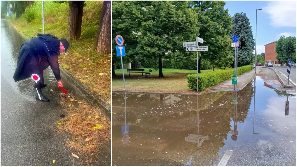 Via Toscanini e le caditoie ostruite