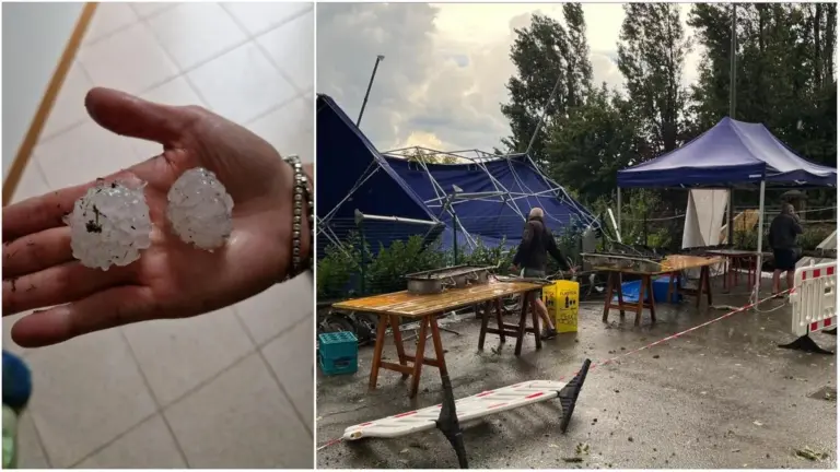 Bad weather in the Modena Apennines. Landslide in Riolunato, heavy hailstorm in Serra