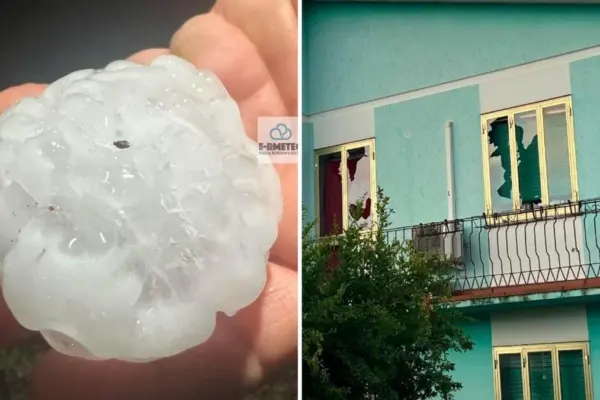 Record hailstorm hits Ferrara area: 9-centimeter hailstones destroy cars and windows of some houses