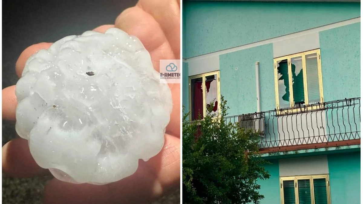 Record hailstorm hits Ferrara area: 9-centimeter hailstones destroy cars and windows of some houses