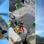 Falls from the top of a waterfall and plunges 7 meters, a 70-year-old tourist is in serious condition