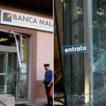 Shocking ATM robbery in the middle of the night: branch devastated and nails to secure the escape route