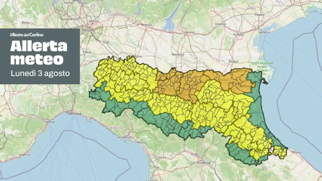 Monday, August 3: temperatures around 38 degrees. Orange weather alert
