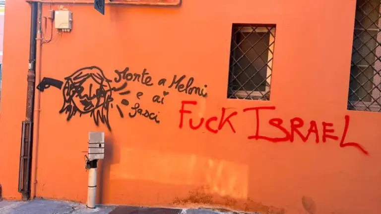 Shocking writings against Prime Minister Meloni ‘drawn’ with a gun to the temple and slogans against the police