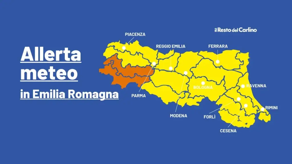 Weather alert for thunderstorms in Emilia-Romagna, valid for September 17