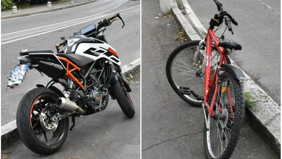 Terrifying accident between motorcycle and bike: 17-year-old in critical condition, 18-year-old seriously injured. They were going to school