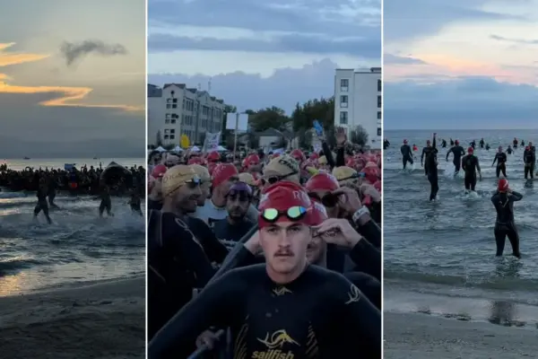 The dawn of the Ironman lights up the sea of Cervia: over 3,000 athletes at the start and thousands of spectators