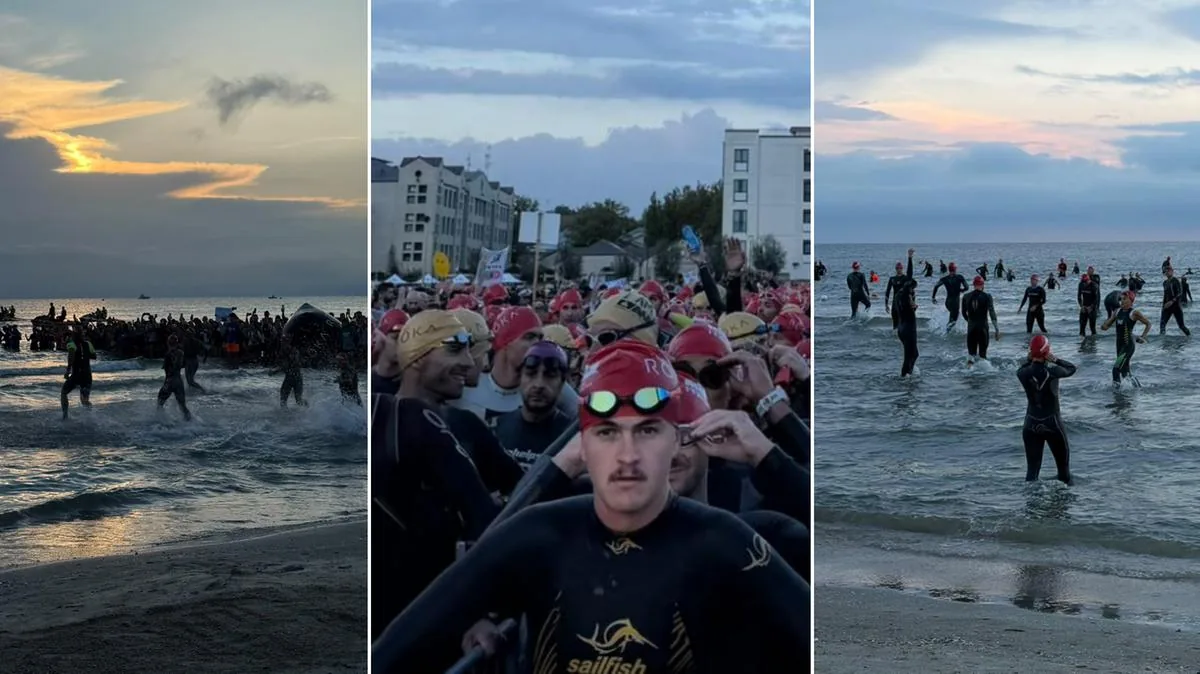 The dawn of the Ironman lights up the sea of Cervia: over 3,000 athletes at the start and thousands of spectators