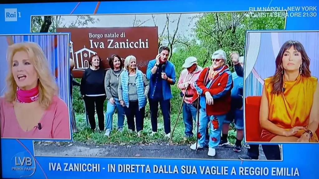 A moment of the broadcast live from Vaglie di Ligonchio, Iva Zanicchi’s hometown